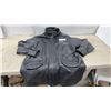 Image 1 : Danier Men's Black Leather Parka-Style Jacket with Full-Zip Front and Drawstring Waist, Size XL