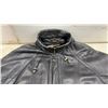 Image 2 : Danier Men's Black Leather Parka-Style Jacket with Full-Zip Front and Drawstring Waist, Size XL