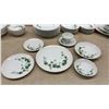 Image 12 : Fuji China Japan "Ivy" Pattern Porcelain Dinnerware Set with Plates, Bowls, Gravy Boat, 57 Pieces