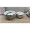 Image 8 : Fuji China Japan "Ivy" Pattern Porcelain Dinnerware Set with Plates, Bowls, Gravy Boat, 57 Pieces