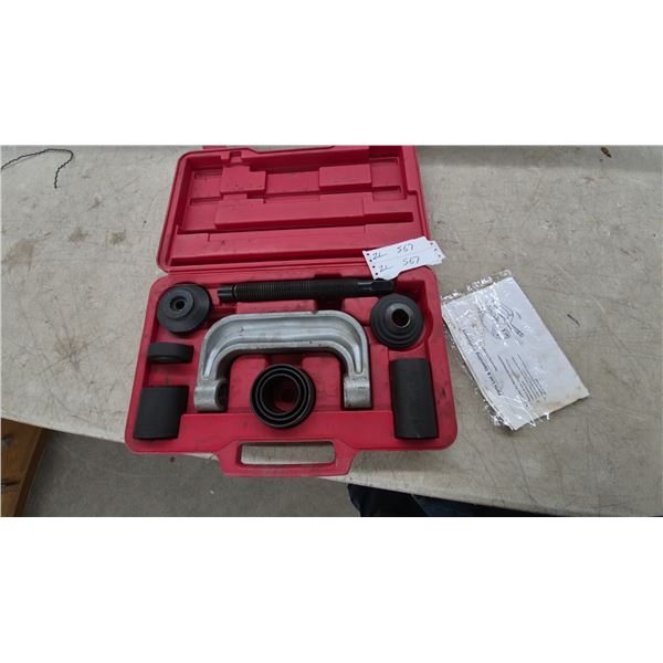 Ball Joint and Bushing Service Press Kit with C-Frame Press, Adapters and Instructions