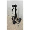 Image 1 : Foldable Three-Wheel Golf Push Cart with Bag Straps