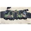 Image 3 : Tactical Vest Lot: Black Vest, Woodland Camouflage Leg Rig, CADPAT Digital Camouflage Vest
