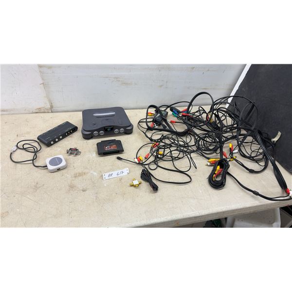 Nintendo 64 Console, X-Box Controllers, GameShark Pro, Adapters, AV Switch, Cables