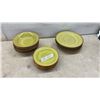 Image 1 : Thomson Pottery Green Spiral Ceramic Dinnerware Set, Plates and Bowls, Microwave Safe, 23 Pieces
