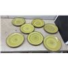 Image 2 : Thomson Pottery Green Spiral Ceramic Dinnerware Set, Plates and Bowls, Microwave Safe, 23 Pieces
