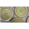 Image 4 : Thomson Pottery Green Spiral Ceramic Dinnerware Set, Plates and Bowls, Microwave Safe, 23 Pieces