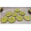 Image 5 : Thomson Pottery Green Spiral Ceramic Dinnerware Set, Plates and Bowls, Microwave Safe, 23 Pieces