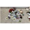Image 4 : Assorted Christmas Decor: Stockings, Santa Hat, Angel Tree Topper, Ornaments, Tray, Flower Candles