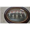 Image 3 : 2 Antique Oval-Framed Black and White Group Portrait Photographs of Eight Men, Early 20th Century