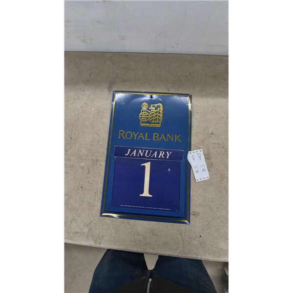Vintage Royal Bank of Canada Perpetual Wall Calendar with Interchangeable Month and Day Cards