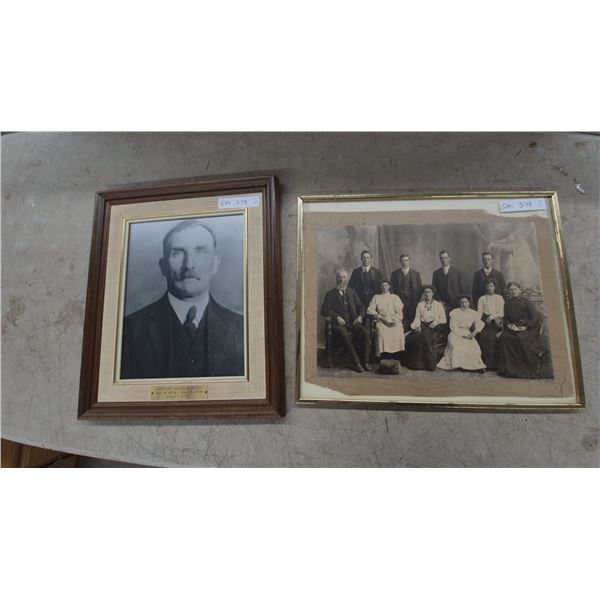 Two Framed Black and White Photographs, Captain Arthur Scott Portrait and Family Group, 16”×20”