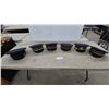 Image 1 : Set of 6 Officer's Peaked Caps with Black Visors and Gold Chinstraps