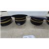Image 3 : Set of 6 Officer's Peaked Caps with Black Visors and Gold Chinstraps