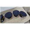 Image 6 : Set of 6 Officer's Peaked Caps with Black Visors and Gold Chinstraps