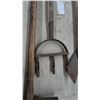 Image 5 : Vintage Hand Tamper, Three-Prong Cultivator, Hay Knife and Railway Spike Driver