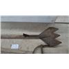 Image 7 : Vintage Hand Tamper, Three-Prong Cultivator, Hay Knife and Railway Spike Driver