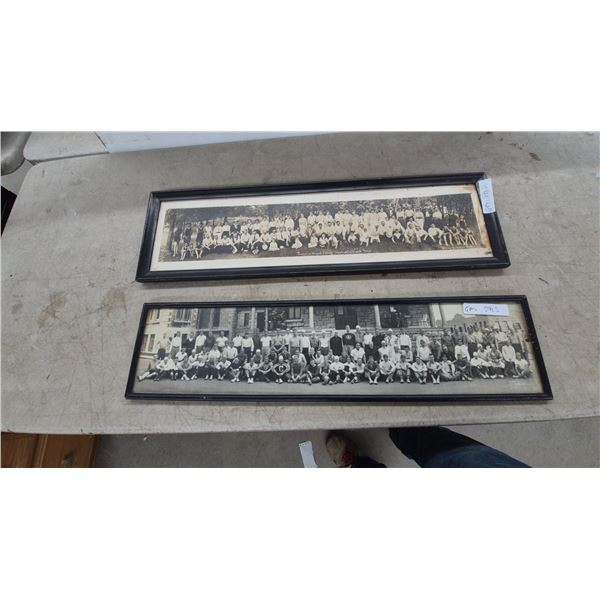 Two Vintage Framed Panoramic Black and White Group Photographs by Morrison of Kingston