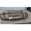 Image 3 : Lot of Antique Hand Saws Including Two-Man Crosscut Saw and Two Vintage Bow Saws