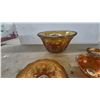Image 3 : Marigold Carnival Glass Lot Including Northwood Grape and Cable and Fenton Wreath of Roses