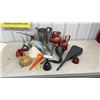 Image 1 : 2 Justrite Safety Cans, 4 Oil Cans, 6 Funnels and Metal Pitcher