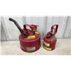 Image 2 : 2 Justrite Safety Cans, 4 Oil Cans, 6 Funnels and Metal Pitcher