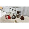 Image 5 : 2 Justrite Safety Cans, 4 Oil Cans, 6 Funnels and Metal Pitcher