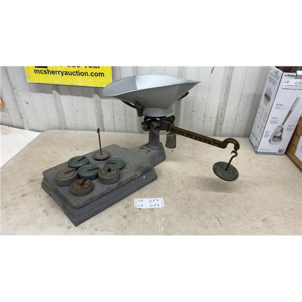 Fairbanks-Morse Counter Scale, with Weights and Pan