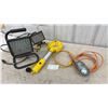 Image 1 : Assorted Work Lights: 2 Halogen Work Lights, Fluorescent Work Light, Incandescent Work Light