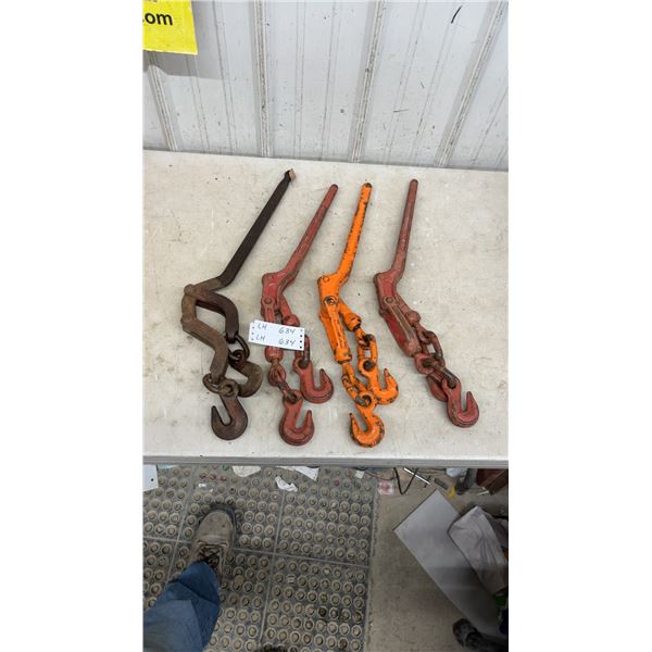 Four 3/8-5/16 Chain Binders: 2 Red, 1 Orange, 1 Black