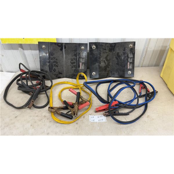 3 Booster Cables and 2 Motomaster Wheel Dollies