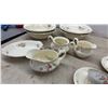 Image 2 : Grindley CreamPetal Floral Dinnerware Set with Gold Trim, England, 48 Pieces