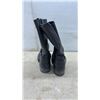 Image 3 : Georgia Boot Men's Black Leather Harness Boots with Silver-Toned Hardware, Sole Measures 11 1/2”