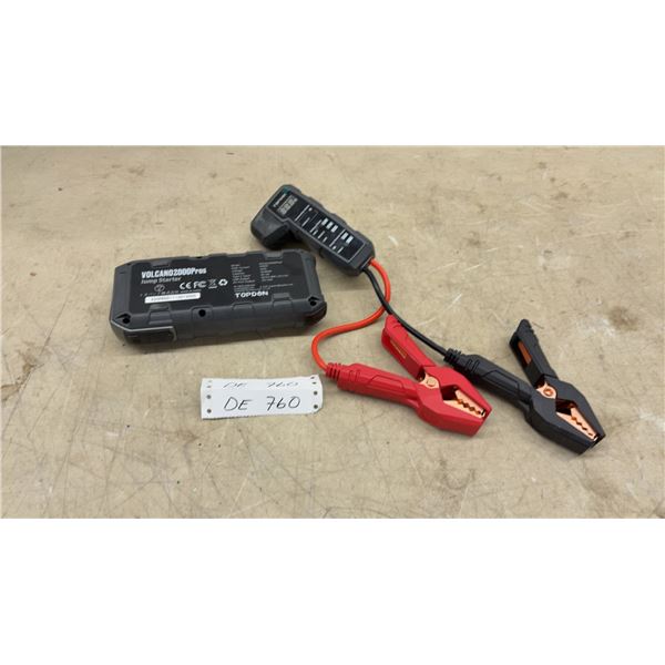 Topdon Volcano 2000Pros Jump Starter with CP020 Smart Clamps, 2000A Peak