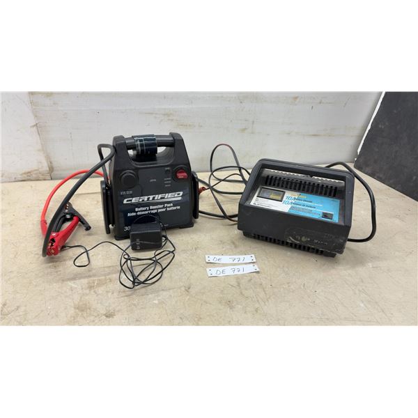 Certified Battery Booster Pack and Schumacher Ship'n Shore SF-51A-PE 10A 12V Battery Charger
