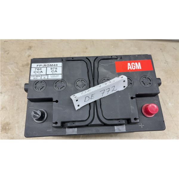 New AGM Automotive Battery, Top Post, 760 CCA, 975 CA, 120 Minute Reserve Capacity