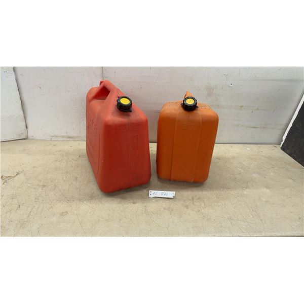 Two Plastic Gasoline Containers
