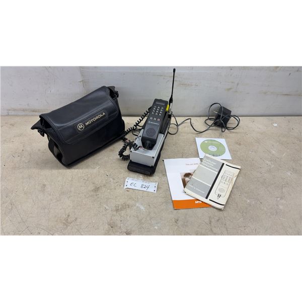 Vintage Motorola Cellular Mobile Bag Phone with Case, Charger, Manuals