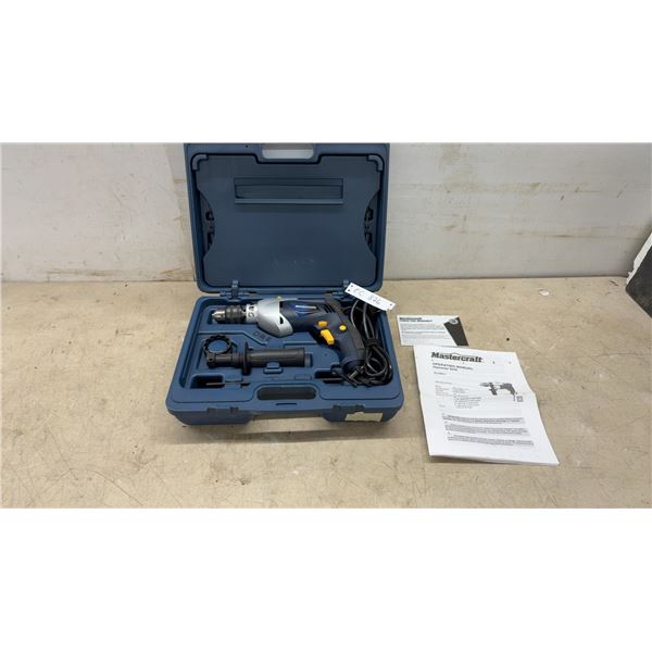 Mastercraft 54-2986-4 Corded Hammer Drill, 6.0 Amp with Case, Handle and Manual