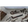 Image 3 : Large Assortment of Antique Wrenches, Pliers, Saw Set Tool, Pipe Wrenches and More in Crate