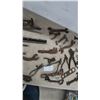 Image 4 : Large Assortment of Antique Wrenches, Pliers, Saw Set Tool, Pipe Wrenches and More in Crate