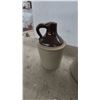 Image 2 : Antique Two-Tone Glazed Stoneware Jug with Handle and Crock with Lid and Wire Bail Handle