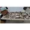 Image 1 : Vintage Eatmor Cranberries Wooden Crate with Antique Hand Tools, Brace Drills, Hammers