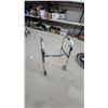 Image 1 : Drive Medical Deluxe Two Button Folding Walker, Model 10210-1, with 5” Swivel Wheels and Glides