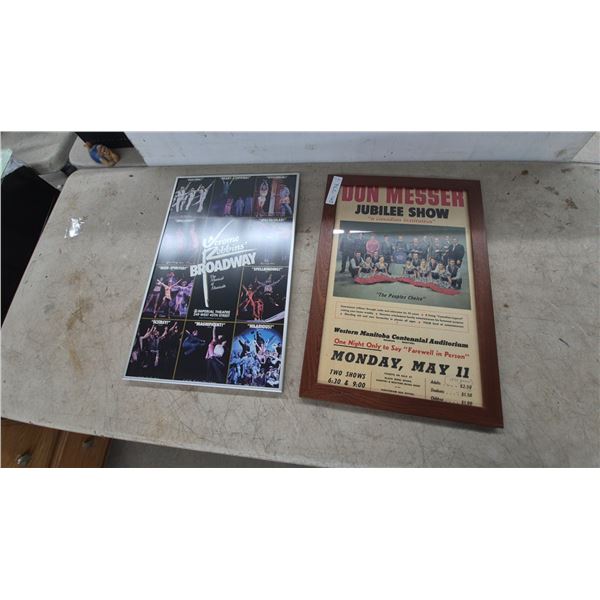 Framed Jerome Robbins' Broadway 1989 Poster and Don Messer Jubilee Show Farewell 1971 Poster