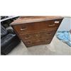 Image 2 : Vintage 1930s-1940s Art Deco Waterfall 3-Drawer Dresser 36”×38”×18” with Scalloped Beveled Mirror