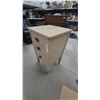 Image 2 : Vintage Wooden 3-Drawer Nightstand with Round Brass Knobs, Painted Cream Finish 28” x 16”×16”