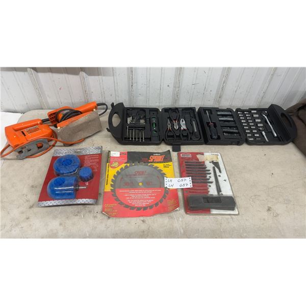 Black and Decker Two Speed Jig Saw and Dual Action Sander, Socket and Wrench Sets