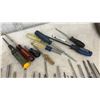 Image 4 : Large Lot of Screwdrivers and Black Plastic Toolbox