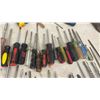 Image 6 : Large Lot of Screwdrivers and Black Plastic Toolbox
